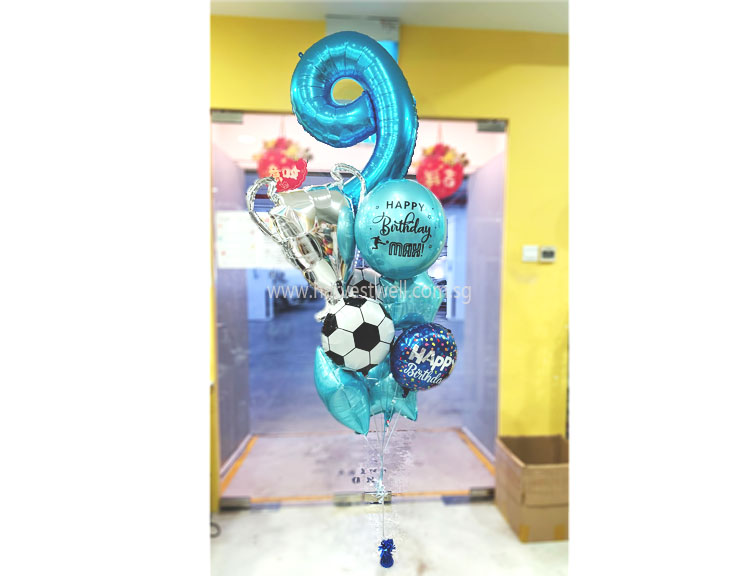 Personalised Soccer Football Balloon Cluster Singapore